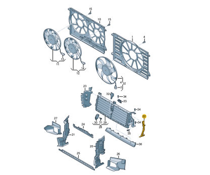 NEW AUDI Q7 4M LEFT RADIATOR AIR GUIDE 4M0121283DR ORIGINAL