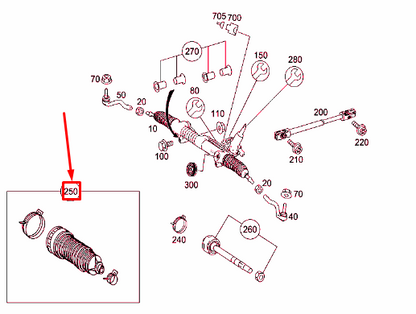new mercedes-benz ml w164 steering rack boot kit a1644600096 original