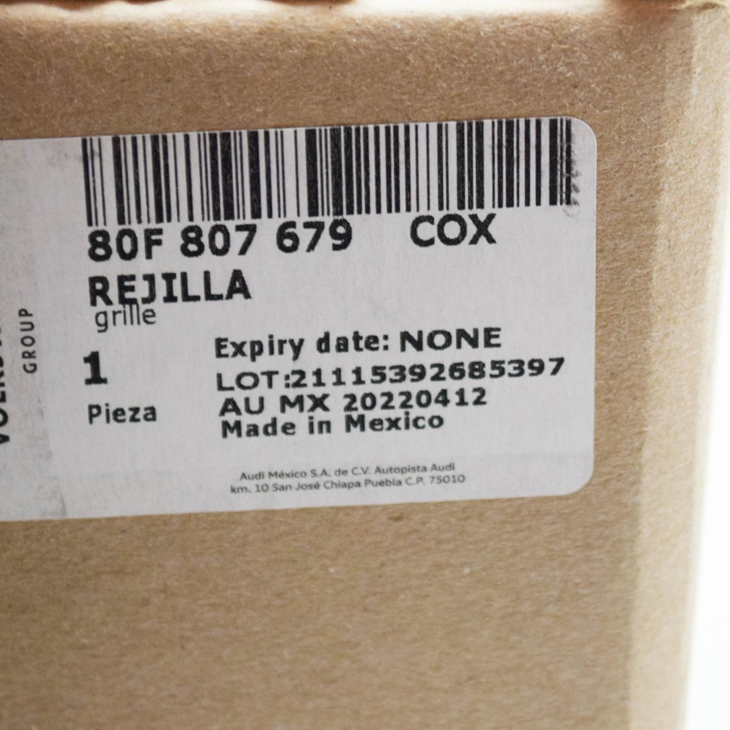 NEW AUDI Q5 FY FRONT BUMPER LEFT AIR GUIDE GRILLE 80F807679COX