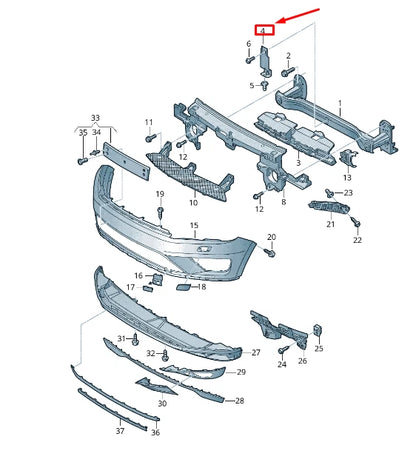 NEW VW TOUAREG 7P MK2 FRONT SPOILER LOWER CENTER BRACKET 7P6807915B