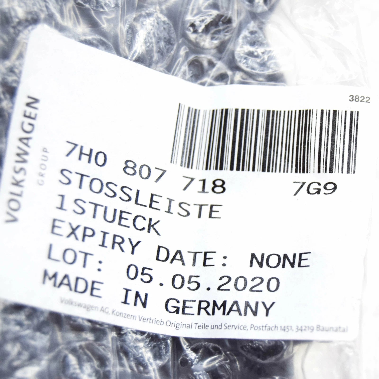 NEW VW TRANSPORTER T5 FRONT RIGHT BUMPER PROTECTIVE STRIP 7H08077187G9