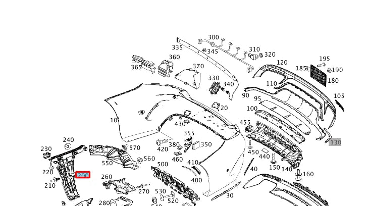 NEW MERCEDES-BENZ S CABRIO A217 REAR LEFT BUMPER BRACKET A2178855701 ORIGINAL