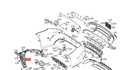 NEW MERCEDES-BENZ S CABRIO A217 REAR LEFT BUMPER BRACKET A2178855701 ORIGINAL