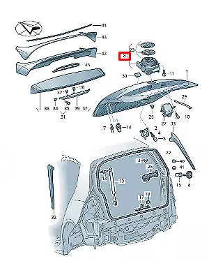 NEW VW GOLF MK7 REAR TAILGATE OPEN HANDLE W REVERSING CAMERA 5G0827469FFOD
