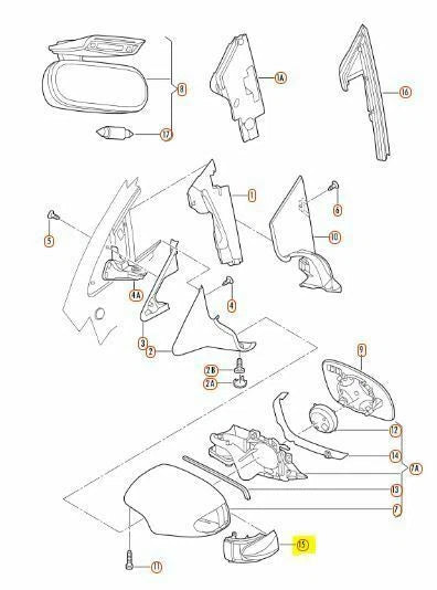 NEW VW BEETLE 2002-2010 LEFT MIRROR TURN SIGNAL 1C0949101E