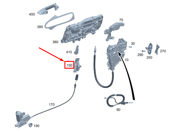 new mercedes-benz eqs v297 front right closing assist cover a2977660200 original