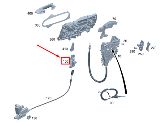 new mercedes-benz eqs v297 front right closing assist cover a2977660200 original