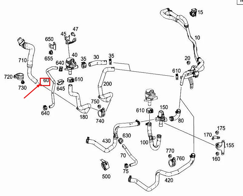 NEW MERCEDES-BENZ VITO W447 WASHER WATER HEATING HOSE A4478322323 ORIGINAL