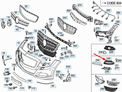 NEW MERCEDES-BENZ CLS C218 FRONT LEFT GRILL A2188850853 ORIGINAL