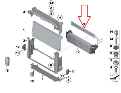 NEW BMW 5 F10 POWER STEERING RADIATOR 7570100 17117570100 2015 ORIGINAL