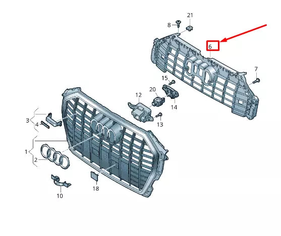 NEW AUDI Q3 F3 RADIATOR GRILLE REINFORCEMENT 83A853692A9B9 ORIGINAL