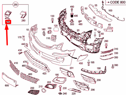new mb r w251 right headlight washer cover bracket a2518690414 original
