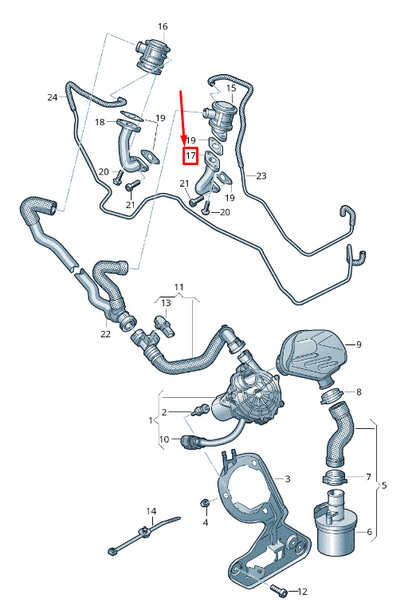 NEW AUDI RS7 SPORTBACK 4G COMBI VALVE ADAPTER 079131166AS ORIGINAL