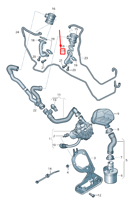 NEW AUDI RS7 SPORTBACK 4G COMBI VALVE ADAPTER 079131166AS ORIGINAL
