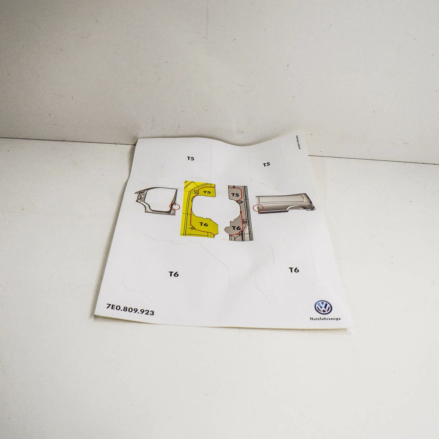 NEW VOLKSWAGEN TRANSPORTER T5 LEFT B PILLAR TEMPLATE 7E0809923 ORIGINAL