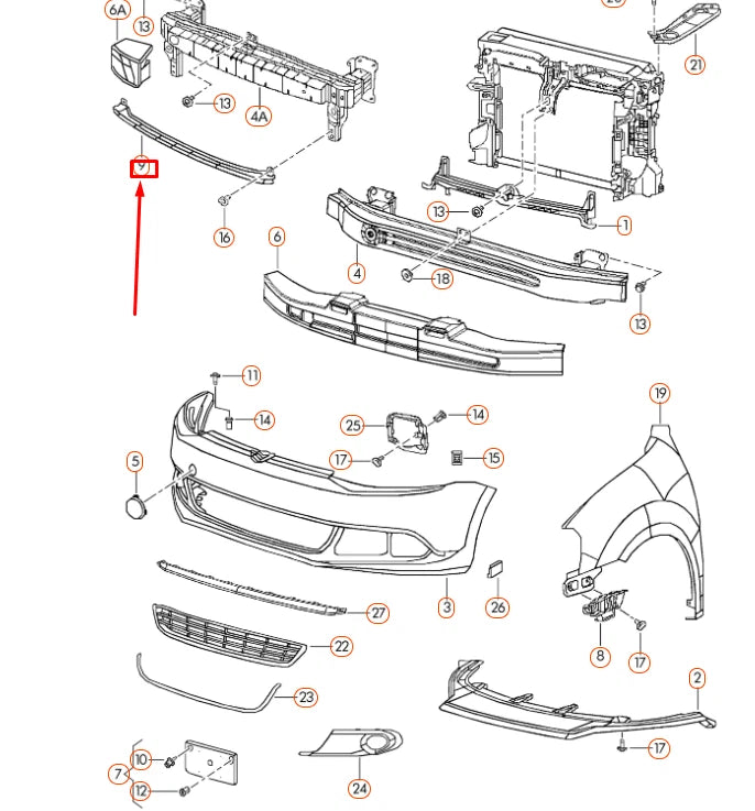 NEW VOLKSWAGEN JETTA A6 FRONT BUMPER REINFORCEMENT LOWER PART 5C6807651 ORIGINAL