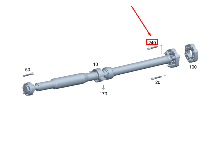 new mb gle w167 propeller shaft to rear axle cap bolt a0009909306 original
