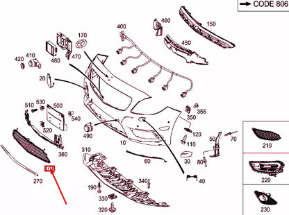 NEW MERCEDES-BENZ CLA COUPE C117 FRONT BUMPER LOWER GRILLE A1178801500 ORIGINAL