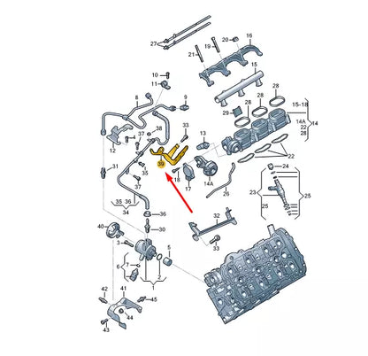 NEW VW TOUAREG 7P MK2 FUEL PIPE BRACKET 06E127233Q