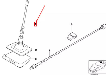 NEW BMW 5 E39 ANTENNA RADIATOR 84506915236 6915236 ORIGINAL