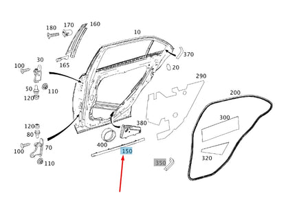 NEW MB E W212 REAR RIGHT DOOR BOTTOM DEFLECTOR STRIP A2126903882 ORIGINAL
