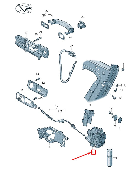 NEW VW CC 358 REAR LEFT DOOR LOCK 5N0839015T ORIGINAL
