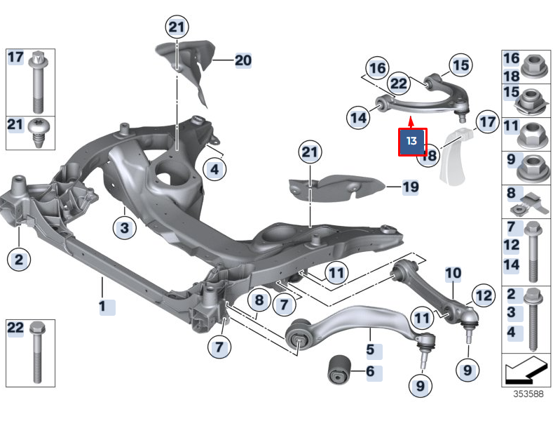 new bmw 5 f10 front axle top control arm track 31126779871 6779871 original