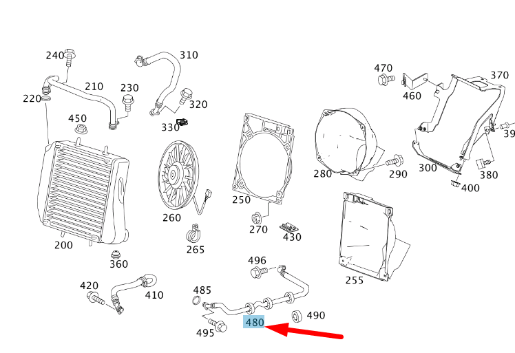 new mb e w211 amg oil cooler separation point line a2112706996 original