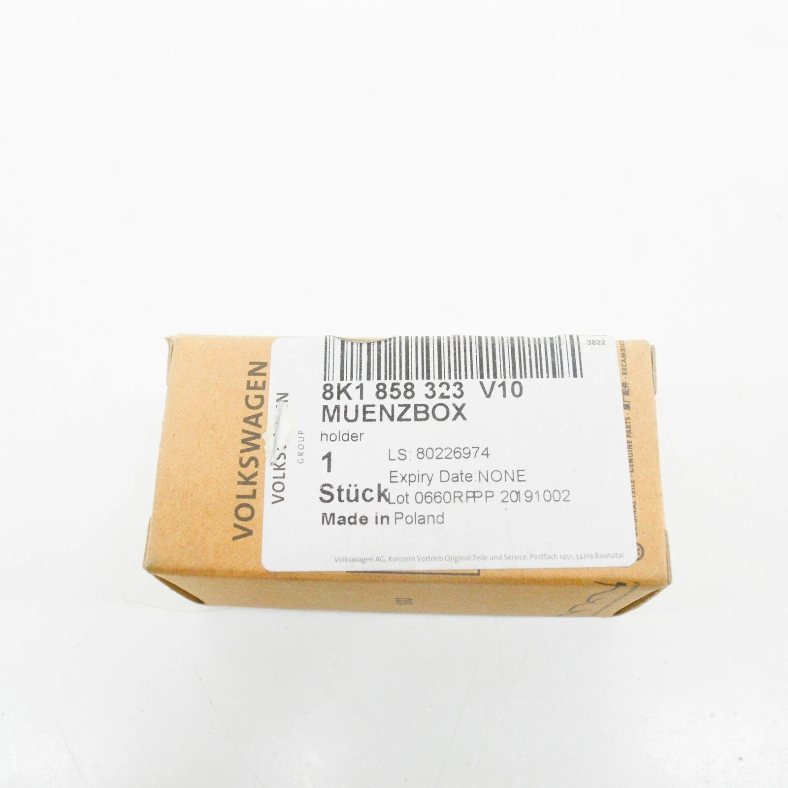 NEW AUDI A4 B8 CENTRE CONSOLE COIN HOLDER INSERT LHD 8K1858323V10 ORIGINAL