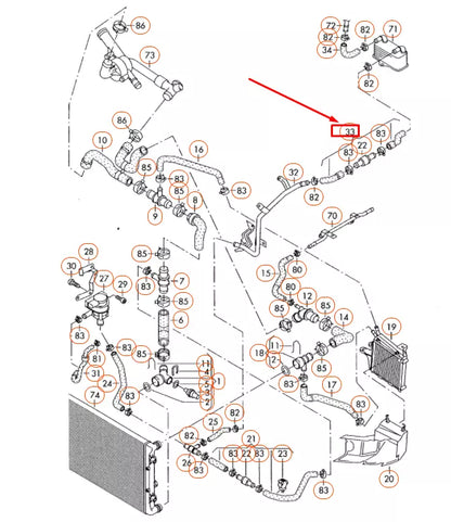 NEW VOLKSWAGEN PASSAT B6 ENGINE COOLANT HOSE 3C0122096F ORIGINAL
