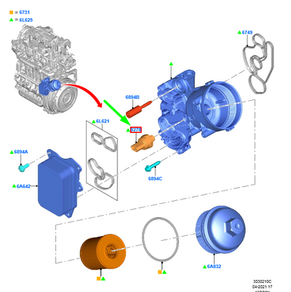 new ford kuga mk3 oil pressure switch assy 2410720 jx6q-9d290-ab original