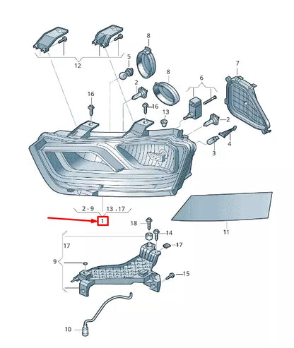 NEW AUDI Q3 8U FRONT LEFT HEADLIGHT RHD 8U0941003N ORIGINAL