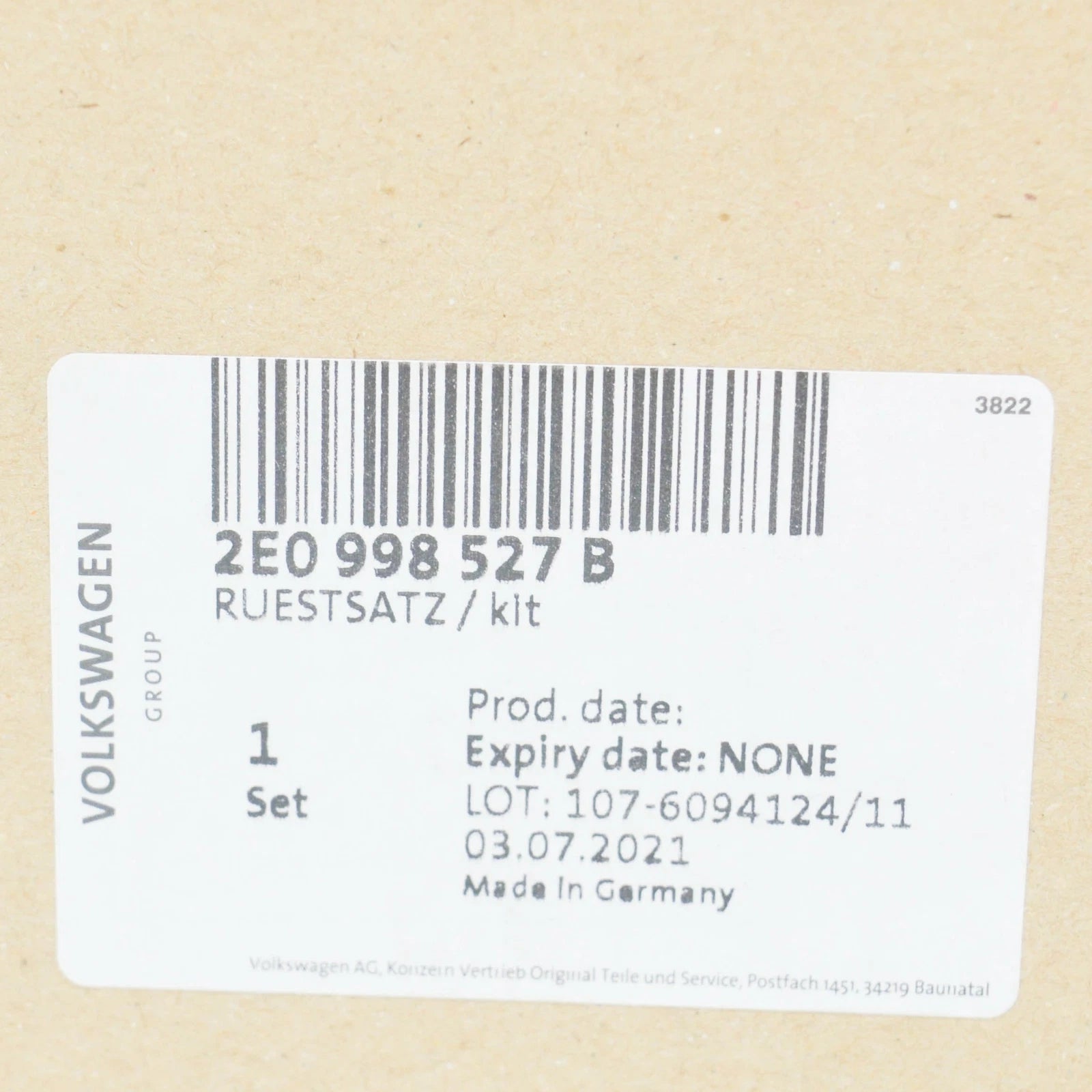 NEW VOLKSWAGEN CRAFTER 2E CRUISE CONTROL SYSTEM RETROFIT KIT 2E0998527B ORIGINAL