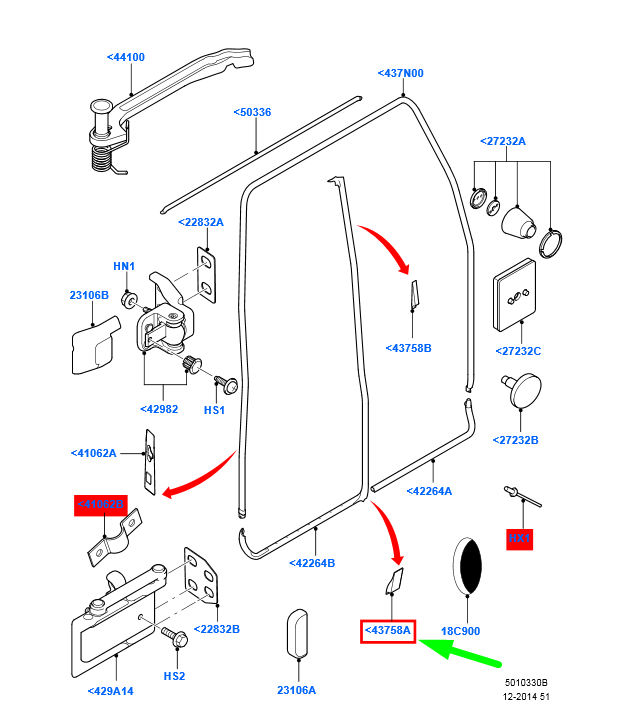 new ford transit mk3 back hinged door lower seal 5145269 2t14-v43758-ac original
