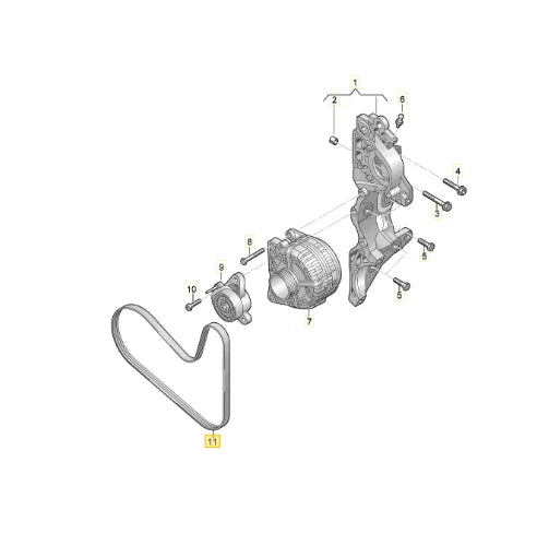 NEW AUDI A4 B9 ALTERNATOR BELT 04L260849AB ORIGINAL