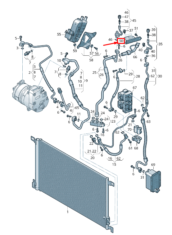 new audi e-tron gen refrigerant pipe bracket 4ke820495a original