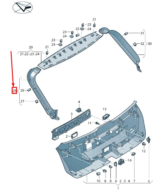 NEW AUDI E-TRON GEN LEFT UPPER REAR LID TRIM PANEL 4KE8676074PK