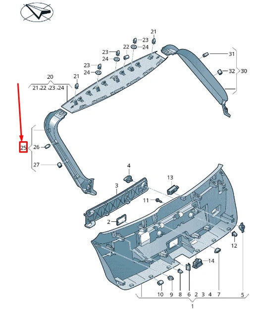 NEW AUDI E-TRON GEN LEFT UPPER REAR LID TRIM PANEL 4KE8676074PK