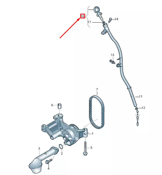 NEW VW TRANSPORTER VI T6 OI DIPSTICK 03L115611D