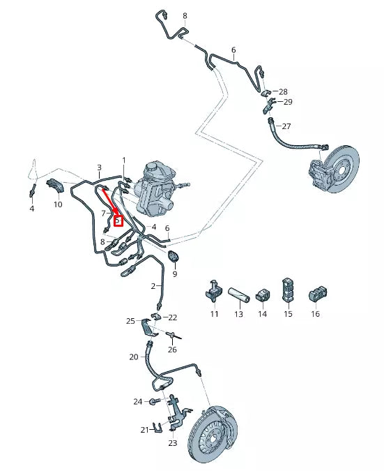 NEW AUDI E-TRON GEN REAR LEFT BRAKE PIPE RHD 4KR614725A