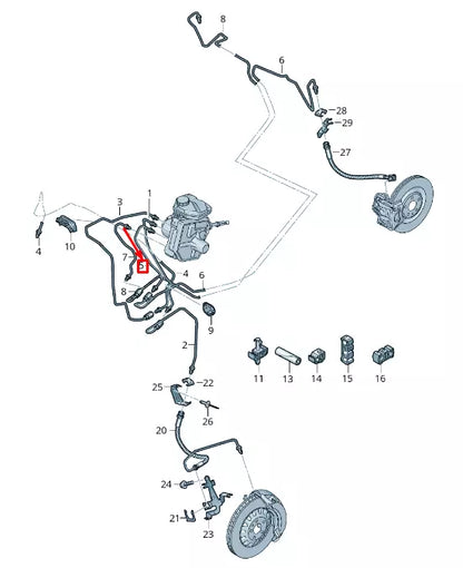 NEW AUDI E-TRON GEN REAR LEFT BRAKE PIPE RHD 4KR614725A