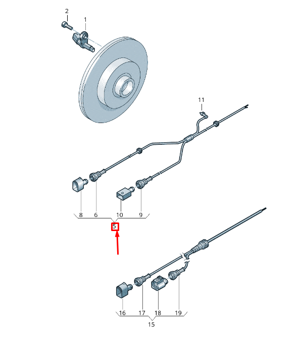 NEW VW TRANSPORTER T6 FRONT LEFT SPEED SENSOR WIRING HARNESS 7E0927903C ORIGINAL