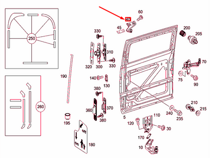NEW MB VITO W639 LOAD COMPARTMENT SLIDING DOOR LEFT CARRIAGE A6397601247