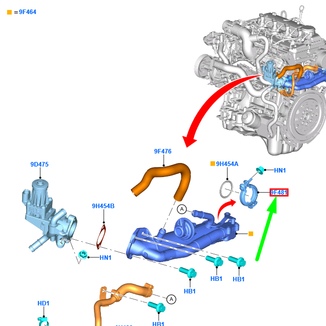 new ford ranger mk2 exhaust gas recirculation cooler clamp 1820377 original