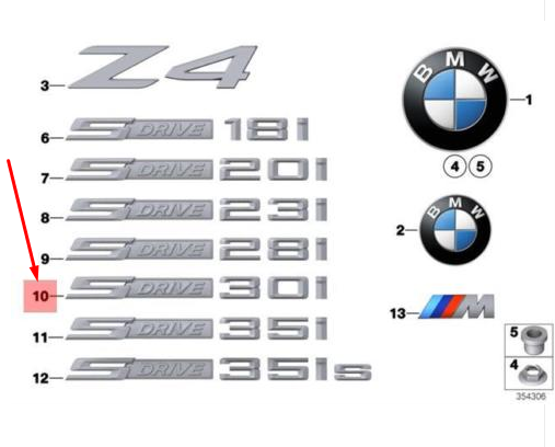 new bmw z4 e89 roadster front wing s drive 30i badge 51147224938 original