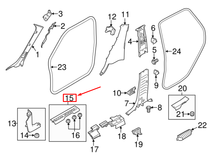 new land rover range rover evoque l551 front left sill trim lr033367 original
