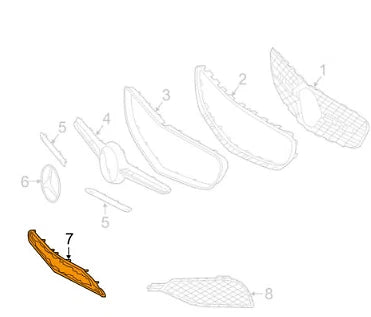 NEW MERCEDES BENZ S C217 FRONT BUMPER CENTER GRILLE A21788500539040 ORIGINAL