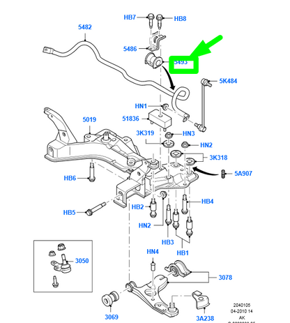 new ford focus mk1 front anti roll bar bush 98ag-5484-da 1073217 original