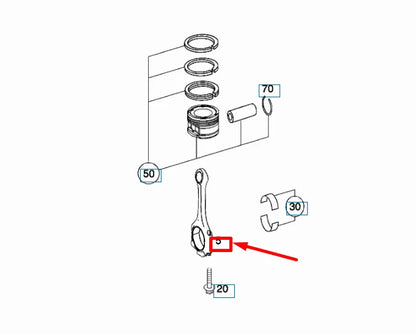 NEW MERCEDES-BENZ C W204 CONNECTING ROD A2730300820 ORIGINAL
