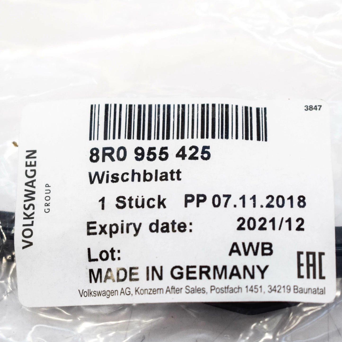 NEW AUDI Q5 8R REAR AERO WIPER BLADE 8R0955425